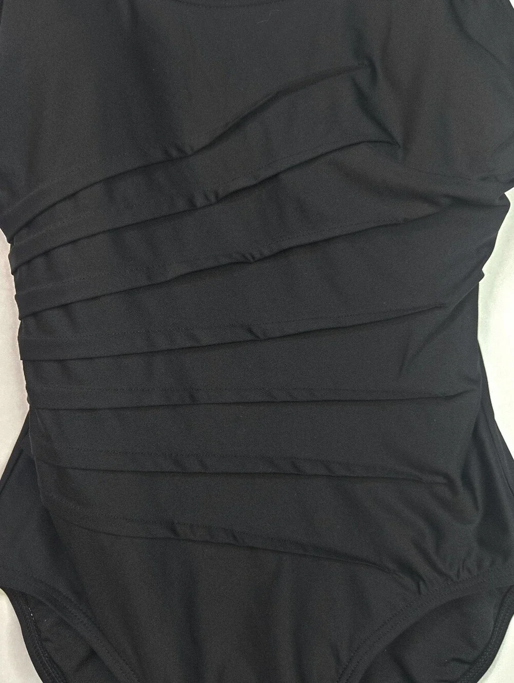 DKNY Black One-Piece Swimsuit Size S With Tummy Compression Removable Cups NWOT - Picture 4 of 9